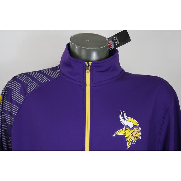 NWT Minnesota Vikings Majestic Therma Base Sleeve Spell Out Athletic Jacket XL - Picture 2 of 6